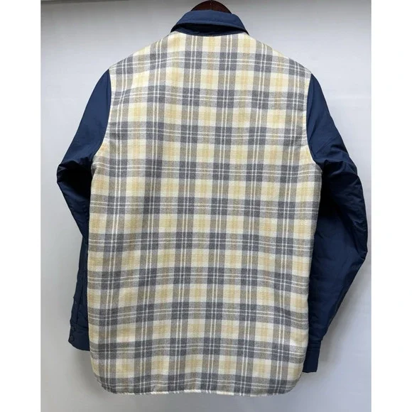 PATAGONIA Gratio Quilted Nano Puffer Jacket Mens X-Small Reversible Blue Plaid - Picture 4 of 13